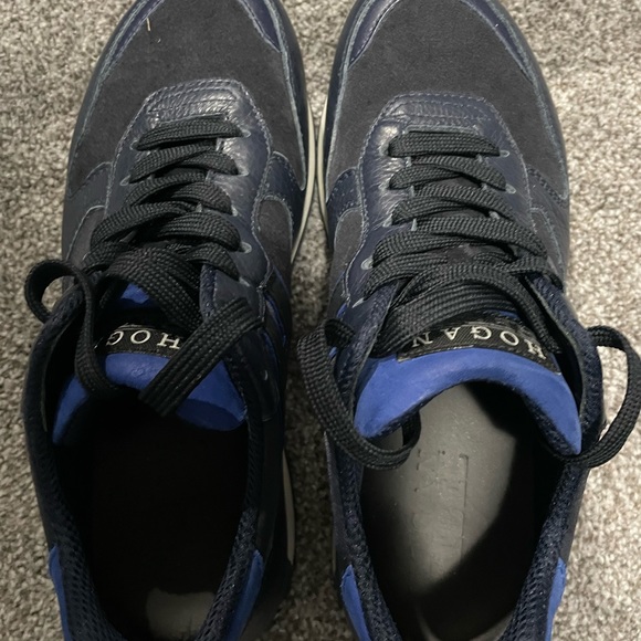 Hogan navy suede with leather trim runner - Picture 2 of 5